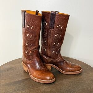 Frye Austin Flower Cutout Leather Campus Boots